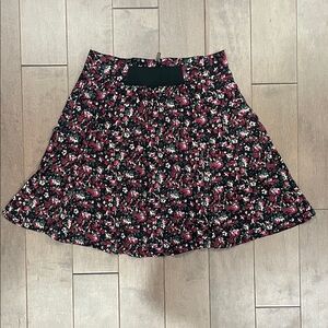 Pins & Needles Black and Red Floral A-Line Skirt